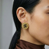 Chanel 1994 Gold-Plated Bead Clip-On Earrings