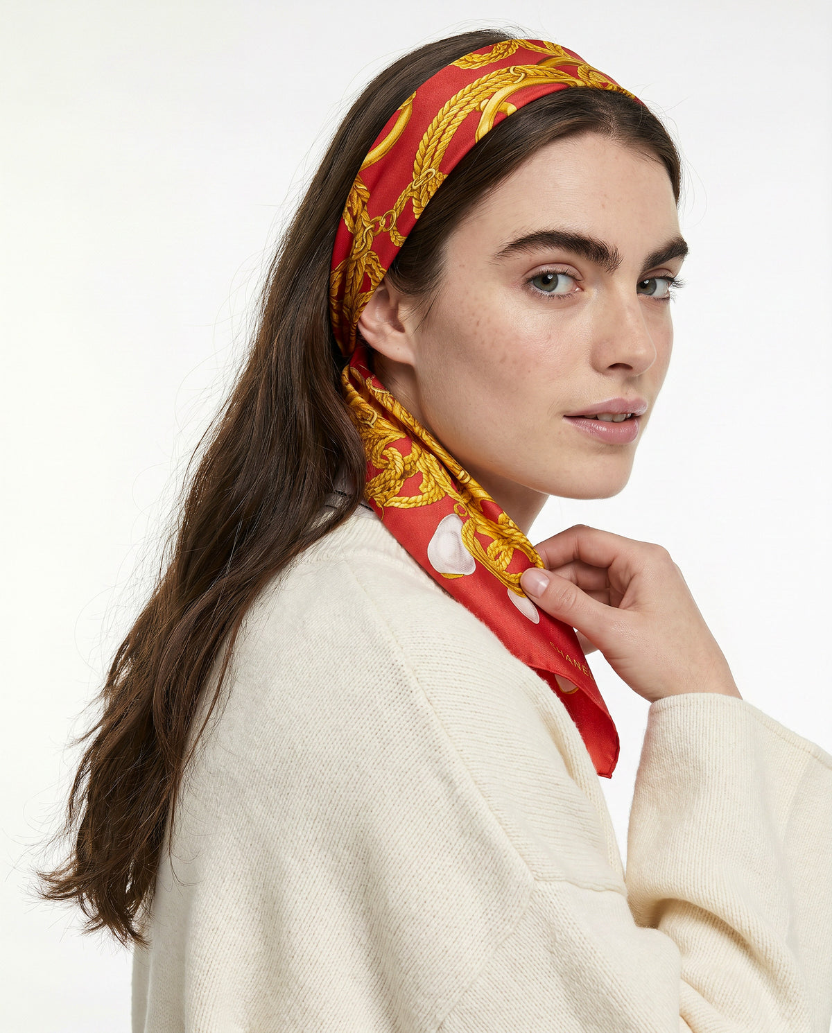 Foulard Chanel vintage Chaînes & Perles