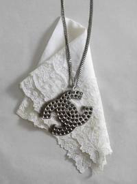 Chanel 2005 XL Silver CC Pendant Necklace