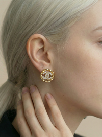 Chanel Gold-Plated Twisted Rope CC Clip-On Earrings