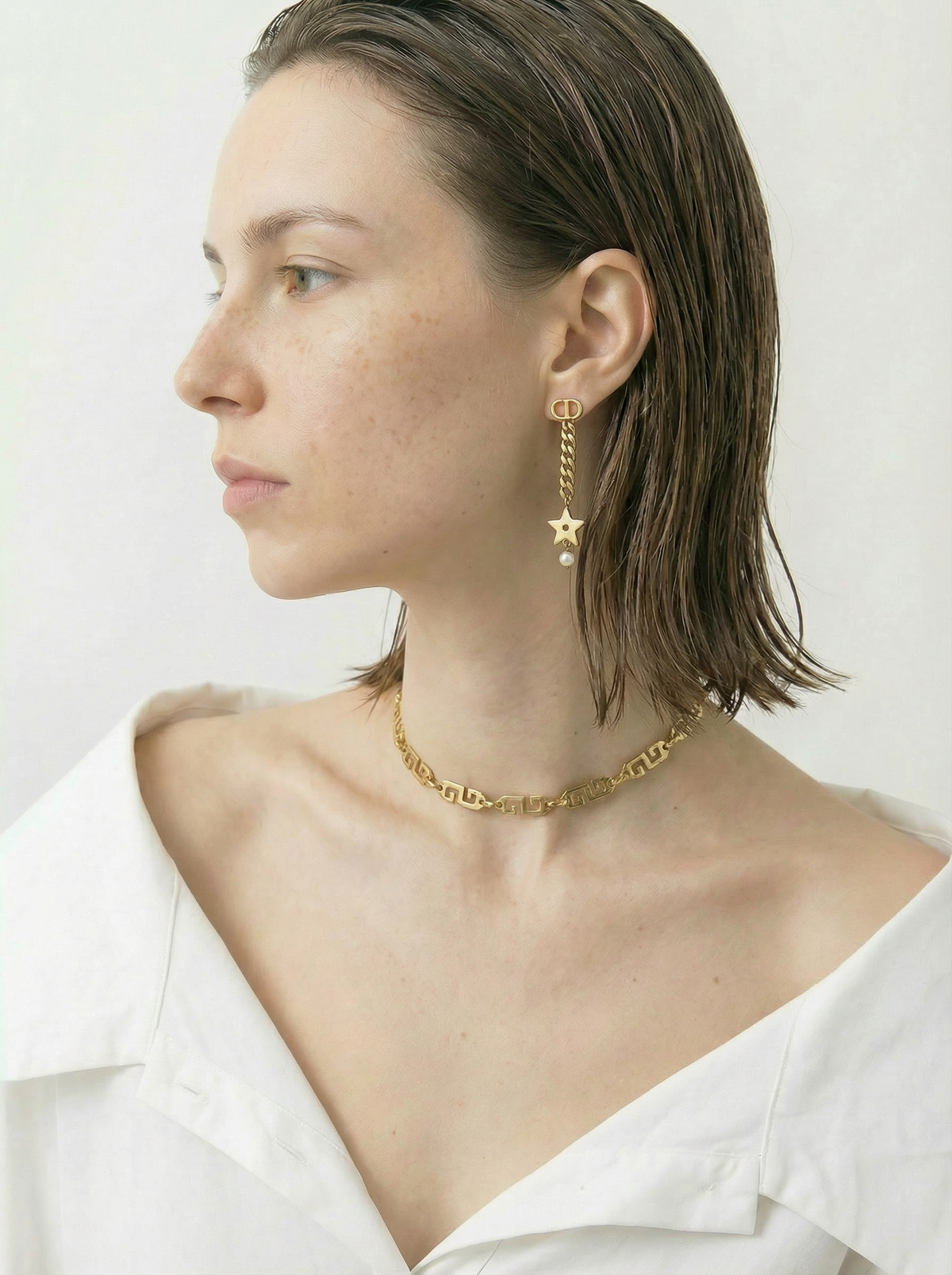 Vintage Givenchy Gold-Plated GG Motif  Necklace