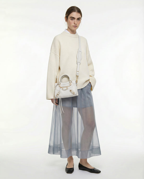 Balenciaga City Mini Cuir Grainé Blanc