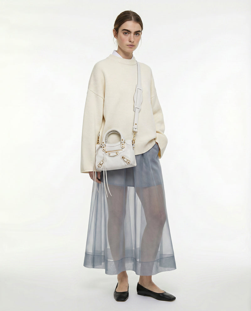 Balenciaga City Mini Cuir Grainé Blanc