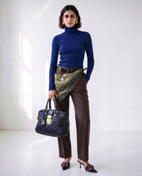 Miu Miu Coffer Cuir d'Agneau Bleu Marine