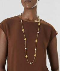 Givenchy Gold-Tone Chain Necklace with Pearls & Leaf Charms