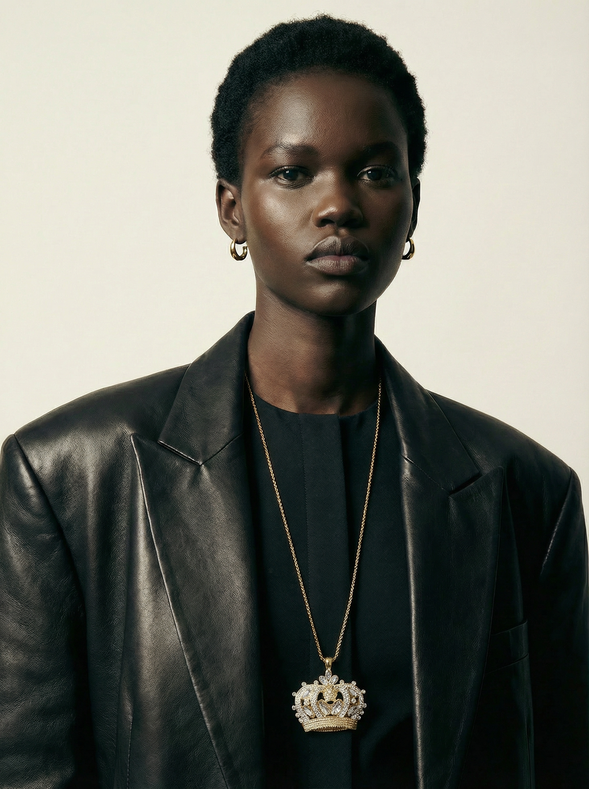 Versace Vintage Gold Crown Pendant Necklace