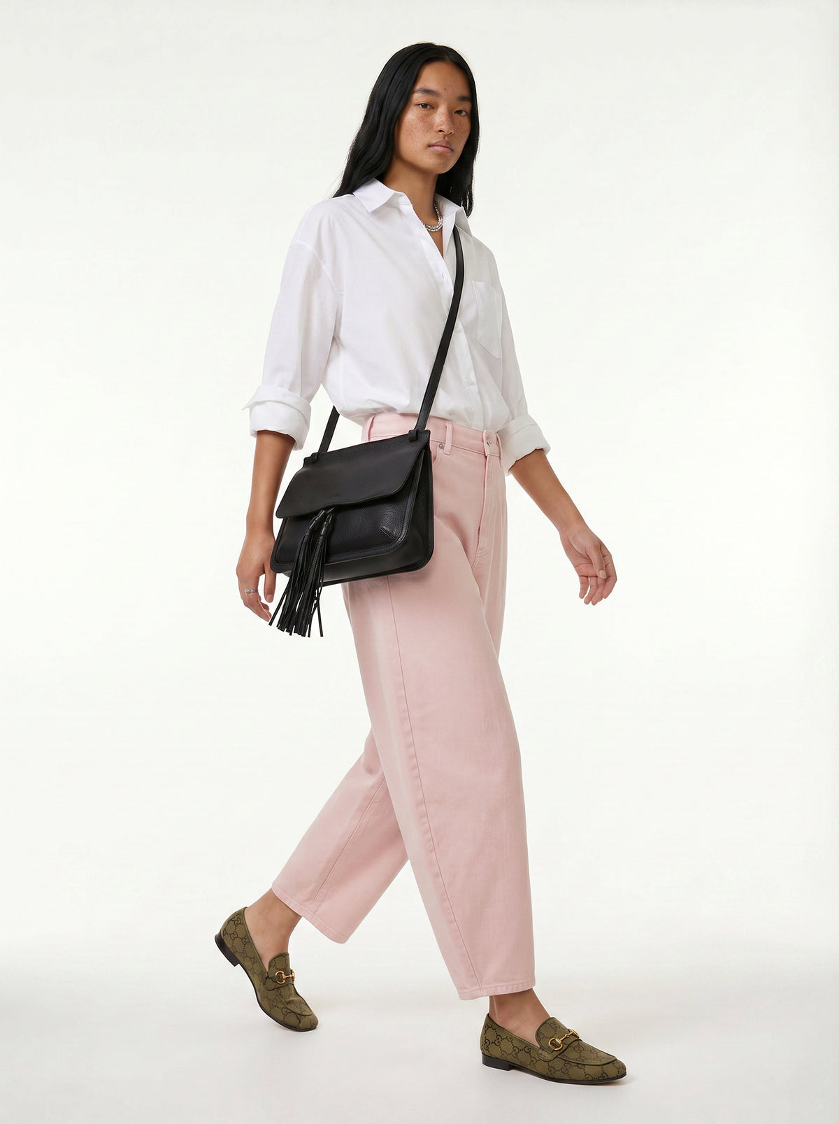 Gucci Daily Flap Cuir Grainé Noir — Pompon Bambou