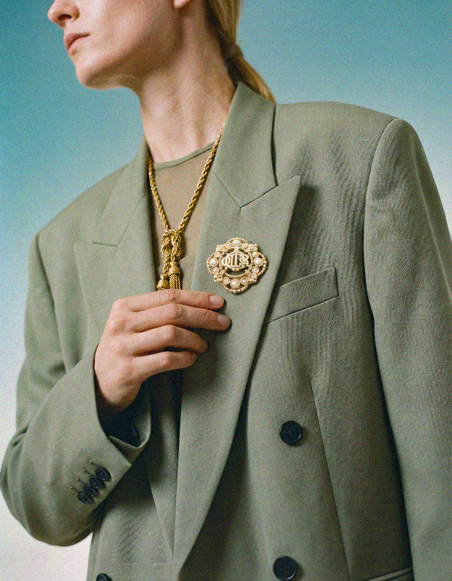 Christian Dior Broche Monogramme CD Baroque Vintage