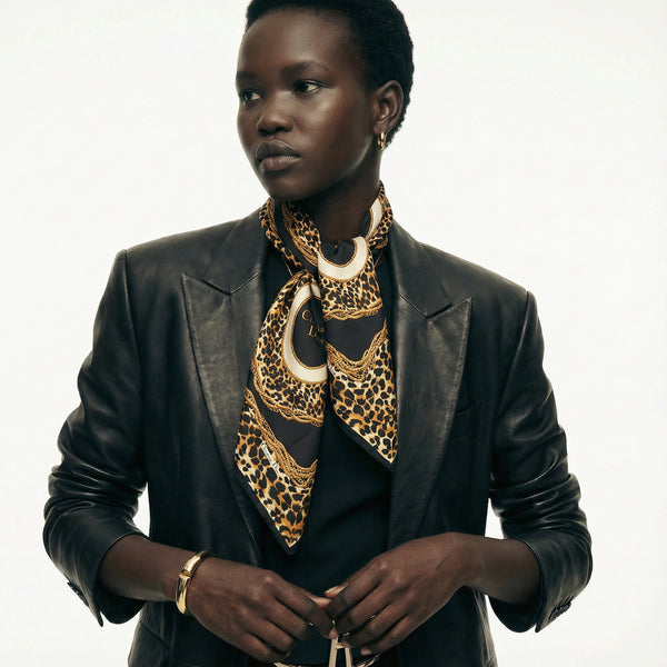 Foulard vintage Christian Dior Leopard