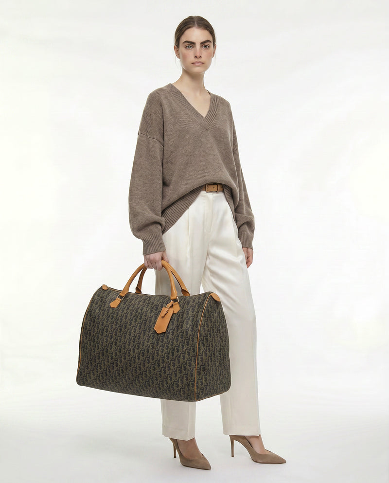 Sac de Voyage Dior Vintage en Toile Enduite Oblique