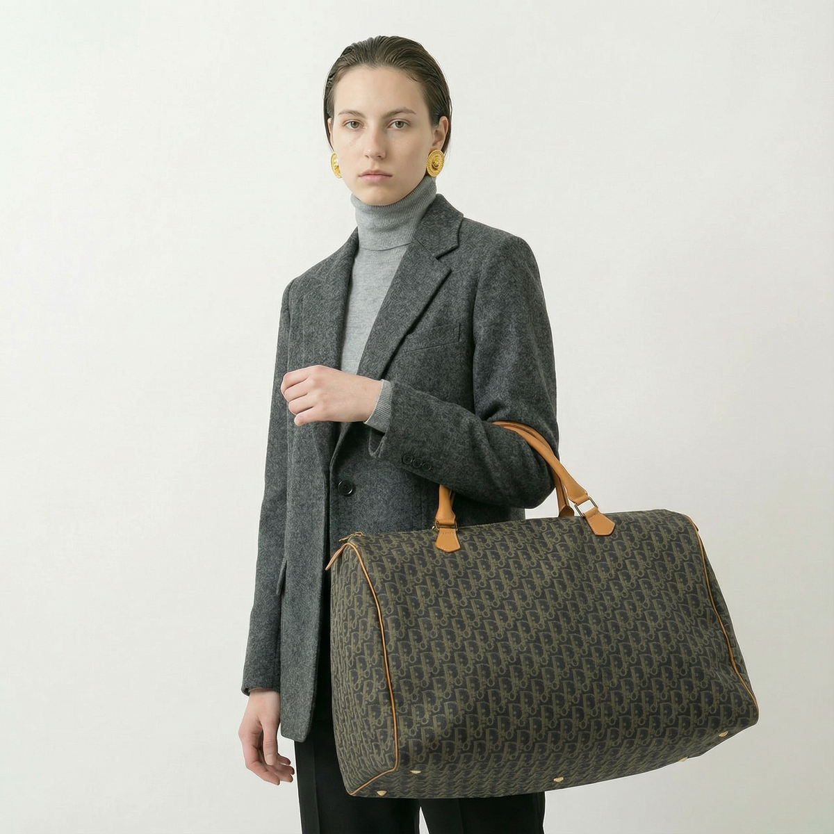 Sac de Voyage Dior Vintage en Toile Enduite Oblique