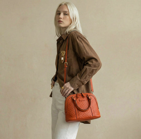 Sac Dome Guccissima cuir orange mandarine