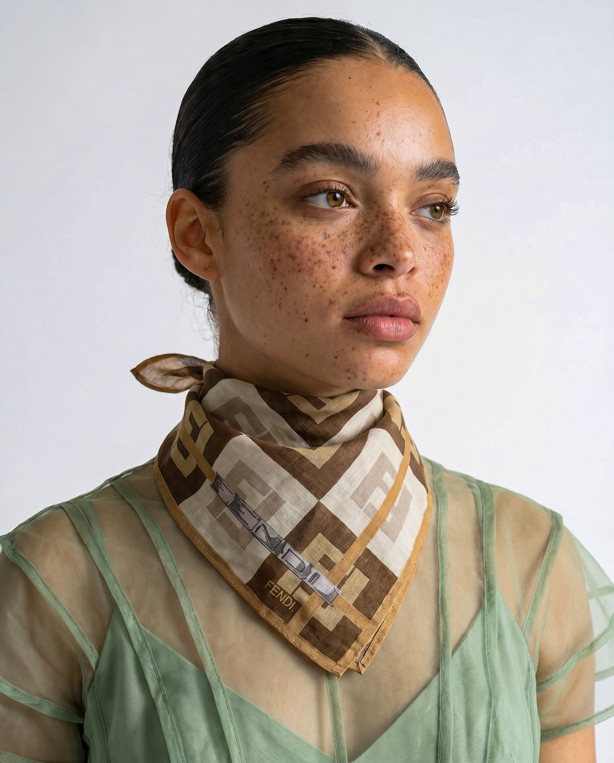 Bandana Fendi Vintage Coton Monogram Zucca