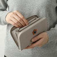 Portefeuille Fendi cuir beige zippé