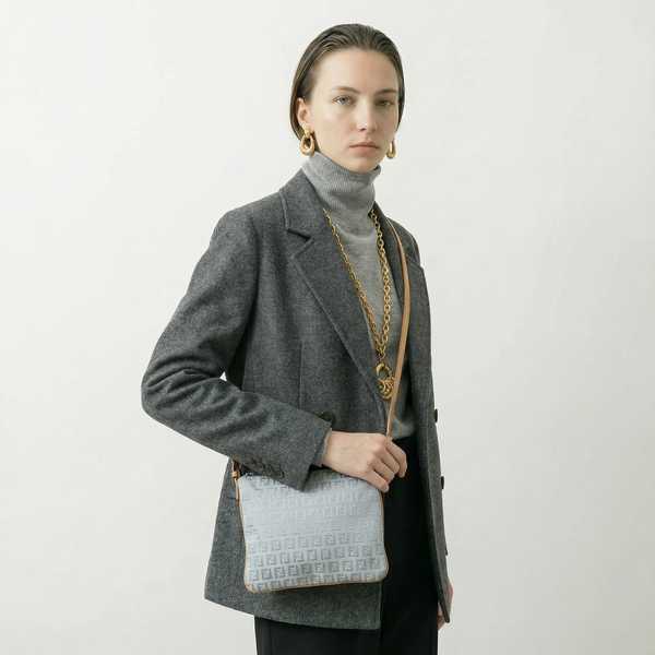 FENDI Vintage Monogram Jacquard Crossbody Bag