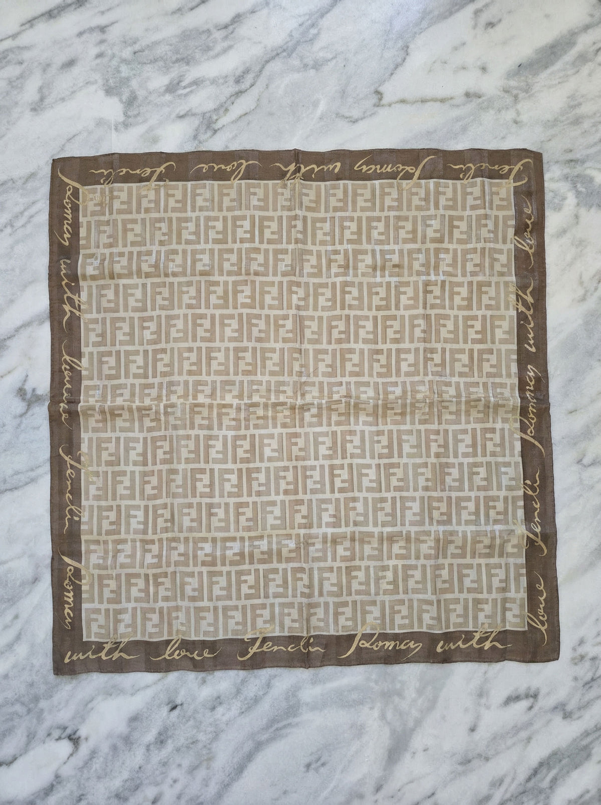 Foulard Fendi vintage en coton – Logo FF