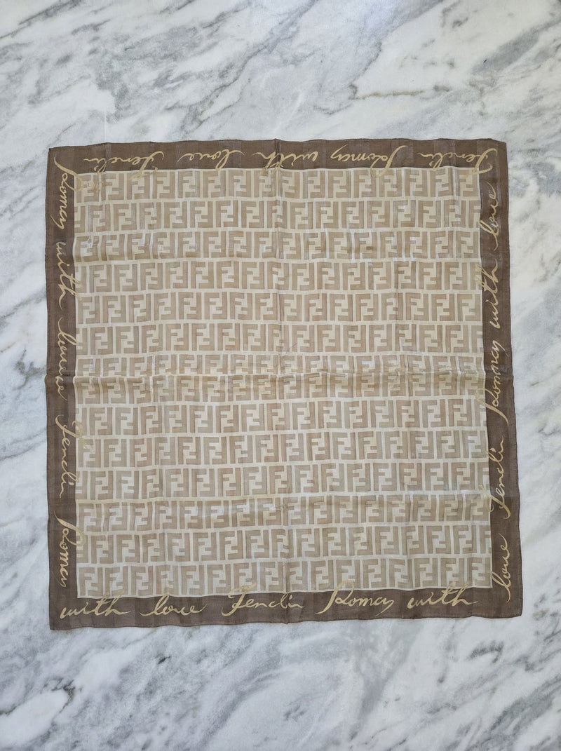 Foulard Fendi vintage en coton – Logo FF