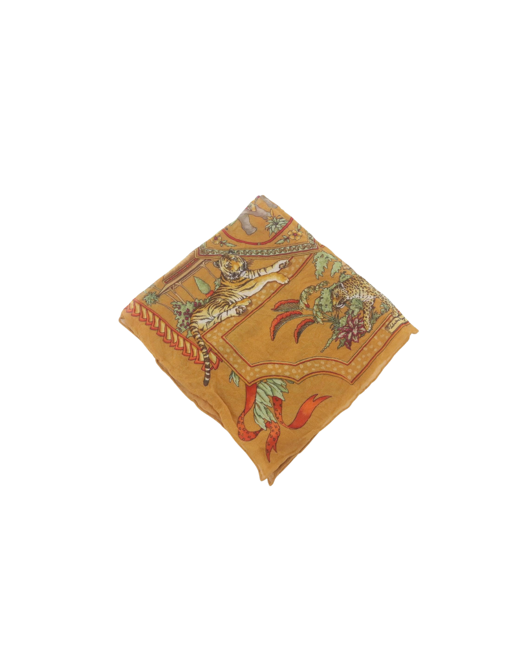 Vintage Salvatore Ferragamo Silk Bandana– Exotic Animal Print