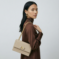 Sac Salvatore Ferragamo Ginny en Cuir Grainé Beige