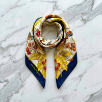 Foulard Vintage Salvatore Ferragamo  À Motif Floral Et Oiseaux