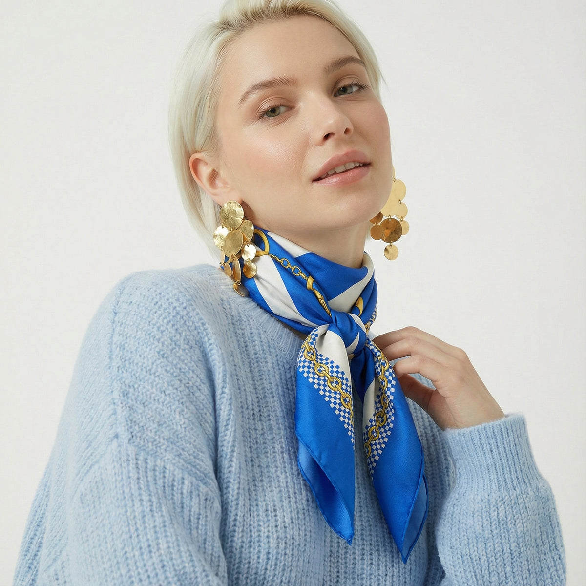 Foulard Céline Paris Rayures Bleues