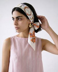 Foulard Christian Dior Vintage Soie Fleurs et Rubans