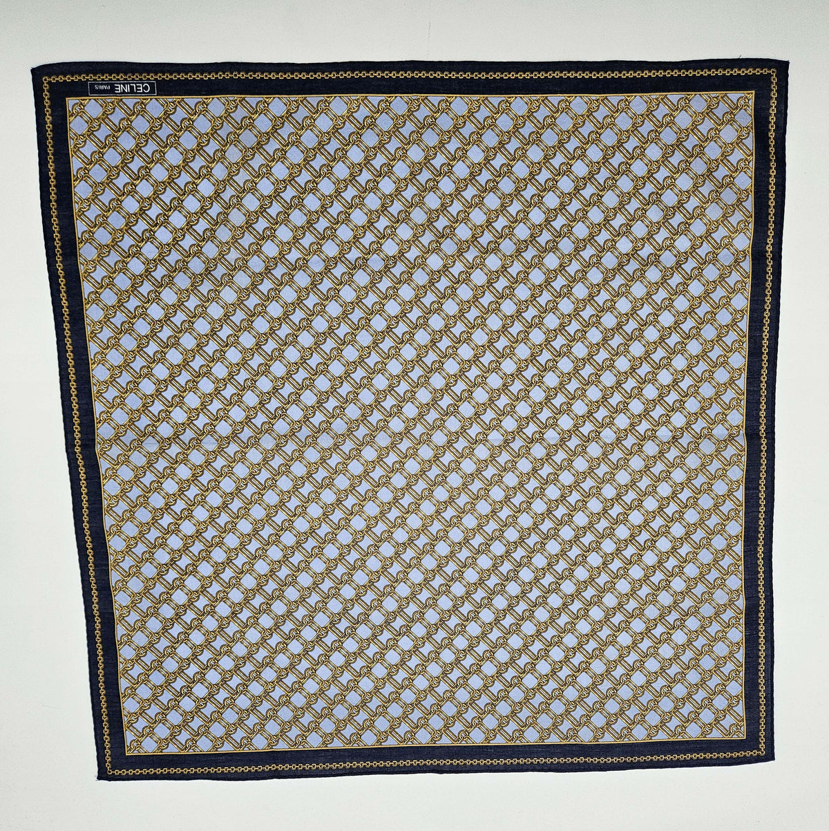 Bandana Céline vintage gris motif chaîne iconique
