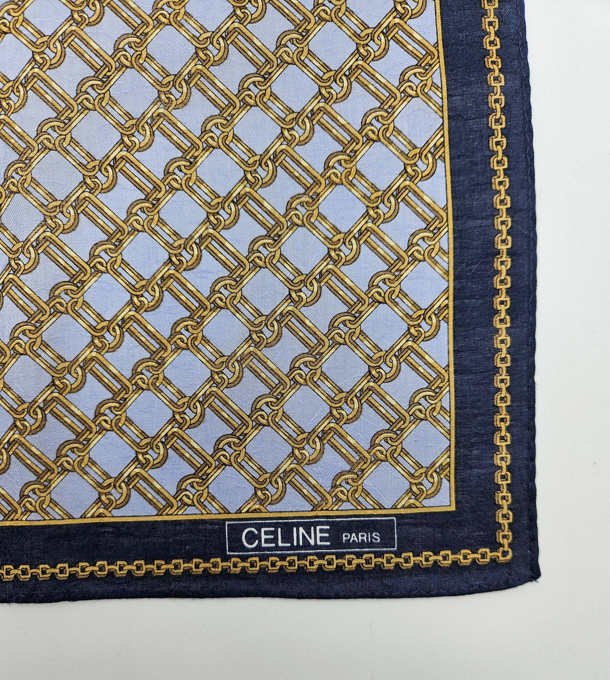 Bandana Céline vintage gris motif chaîne iconique