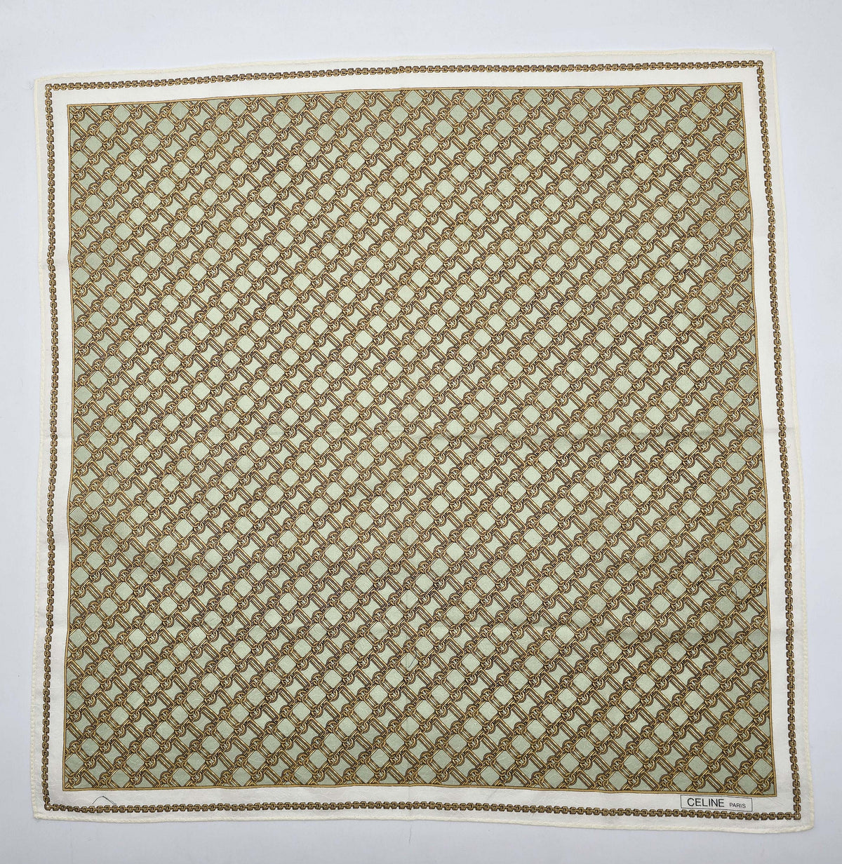 Bandana Céline vintage amande motif chaîne iconique