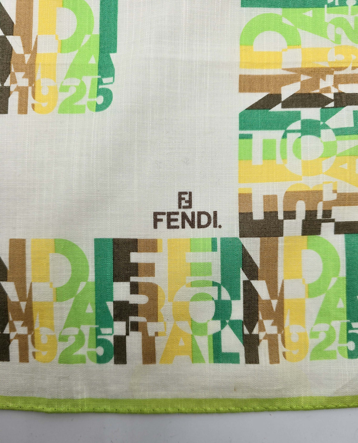 Bandana Fendi coton logo graphique lime