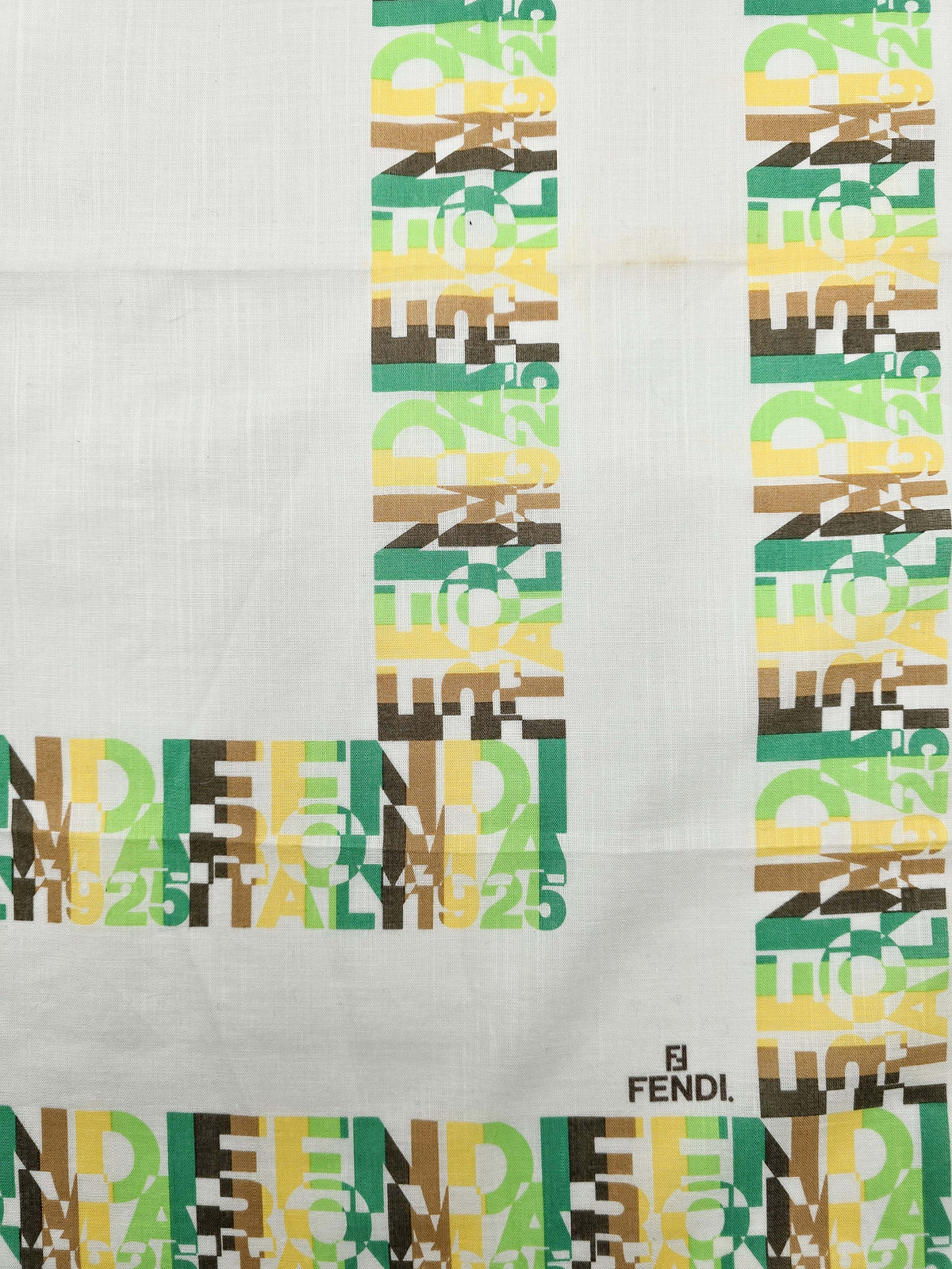 Bandana Fendi coton logo graphique lime