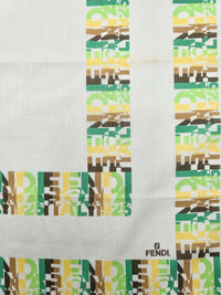 Bandana Fendi coton logo graphique lime