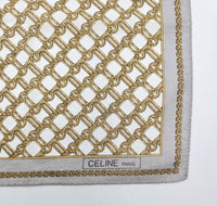 Bandana Céline vintage beige motif chaîne iconique