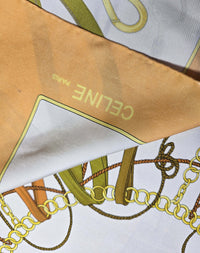 Foulard Céline vintage motif équestre & pampilles
