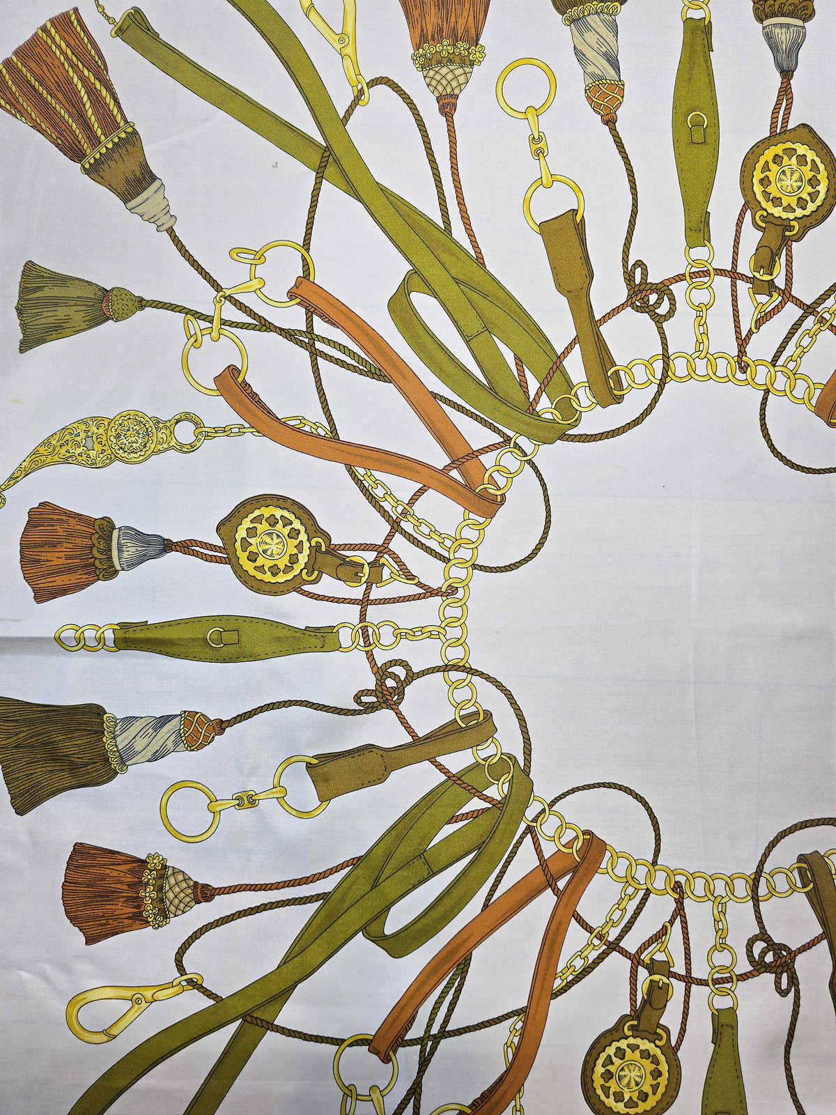 Foulard Céline vintage motif équestre & pampilles