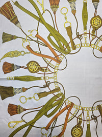 Foulard Céline vintage motif équestre & pampilles