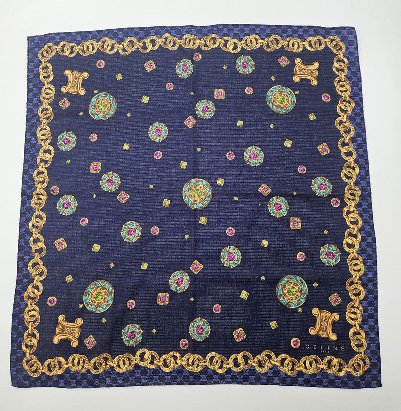 Foulard Bandana vintage Céline Motif Chaînes Dorées - generation