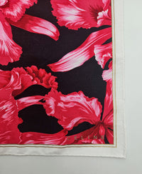 Foulard Bandana Vintage Céline À Motif Floral Rouge Et Rose