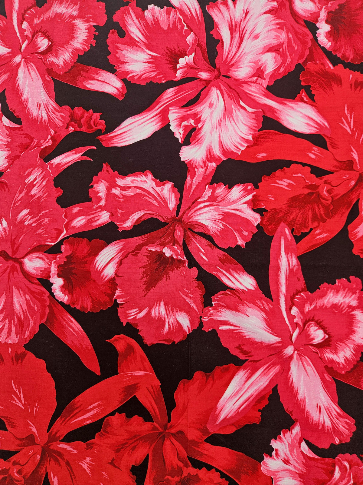 Foulard Bandana Vintage Céline À Motif Floral Rouge Et Rose