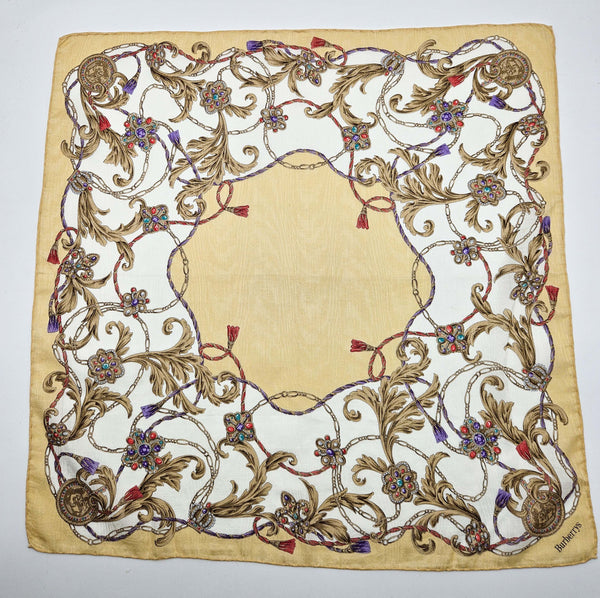 Foulard Bandana Vintage Burberry À Motif Ornements Et Chaînes