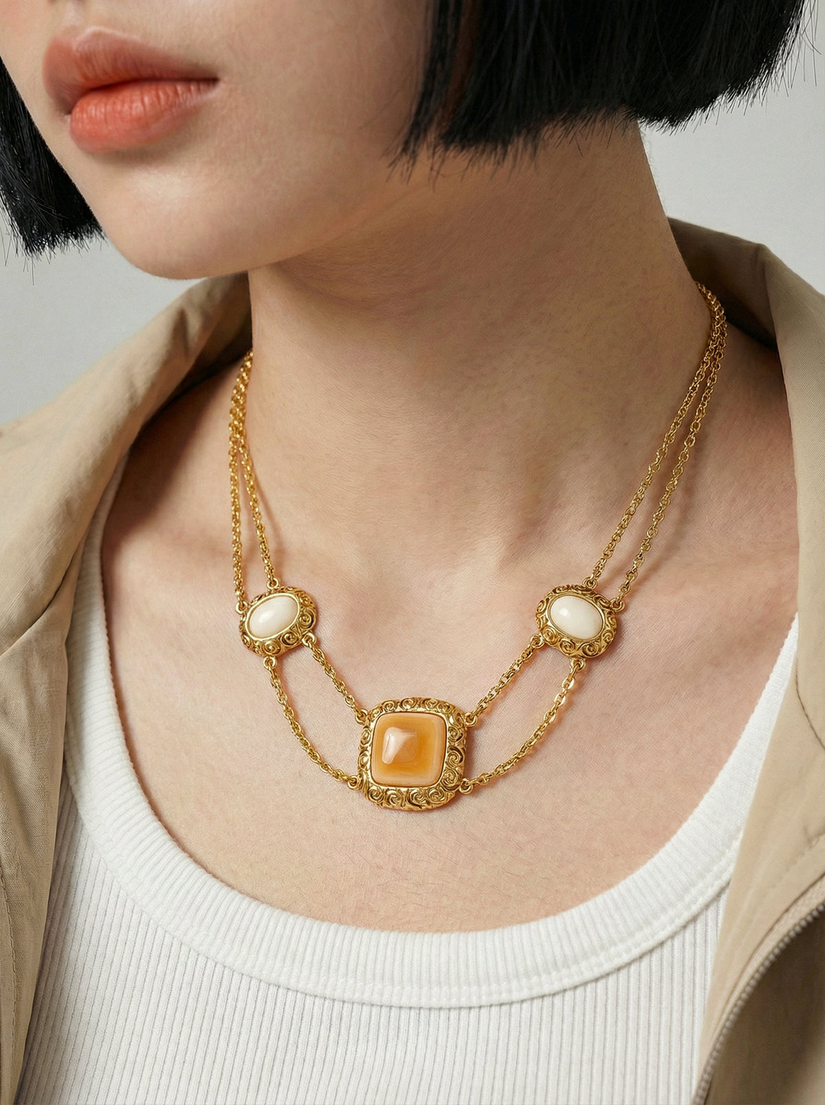 Vintage Givenchy Gold-Plated Baroque Necklace
