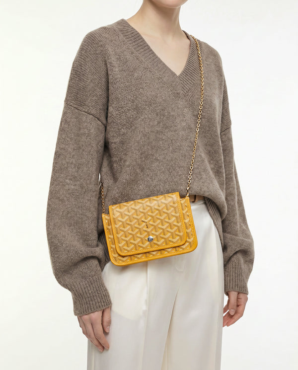 Goyard Plumet Pocket Wallet Goyardine Jaune Soleil