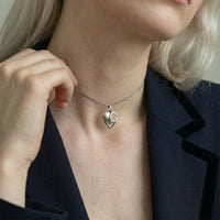 Gucci Vintage Sterling Silver Heart Necklace