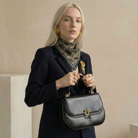 Sac Gucci vintage en cuir box noir