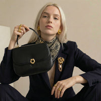 Sac Gucci vintage en cuir box noir