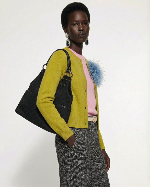 Sac Gucci tote GG noir vintage