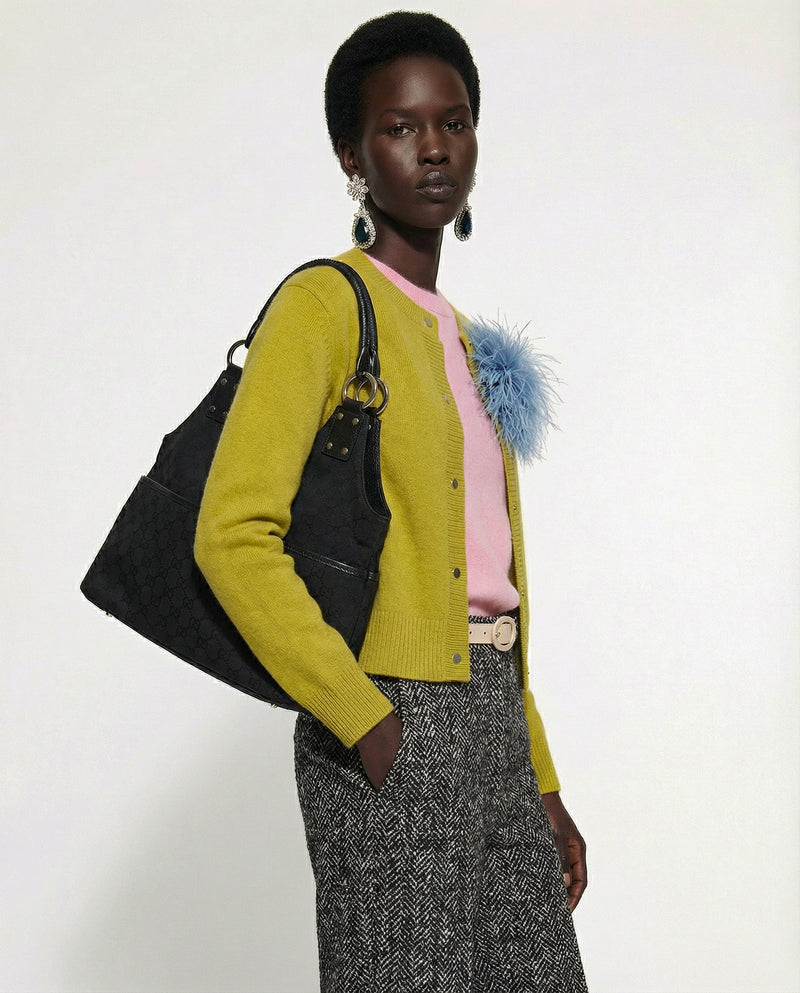 Sac Gucci tote GG noir vintage