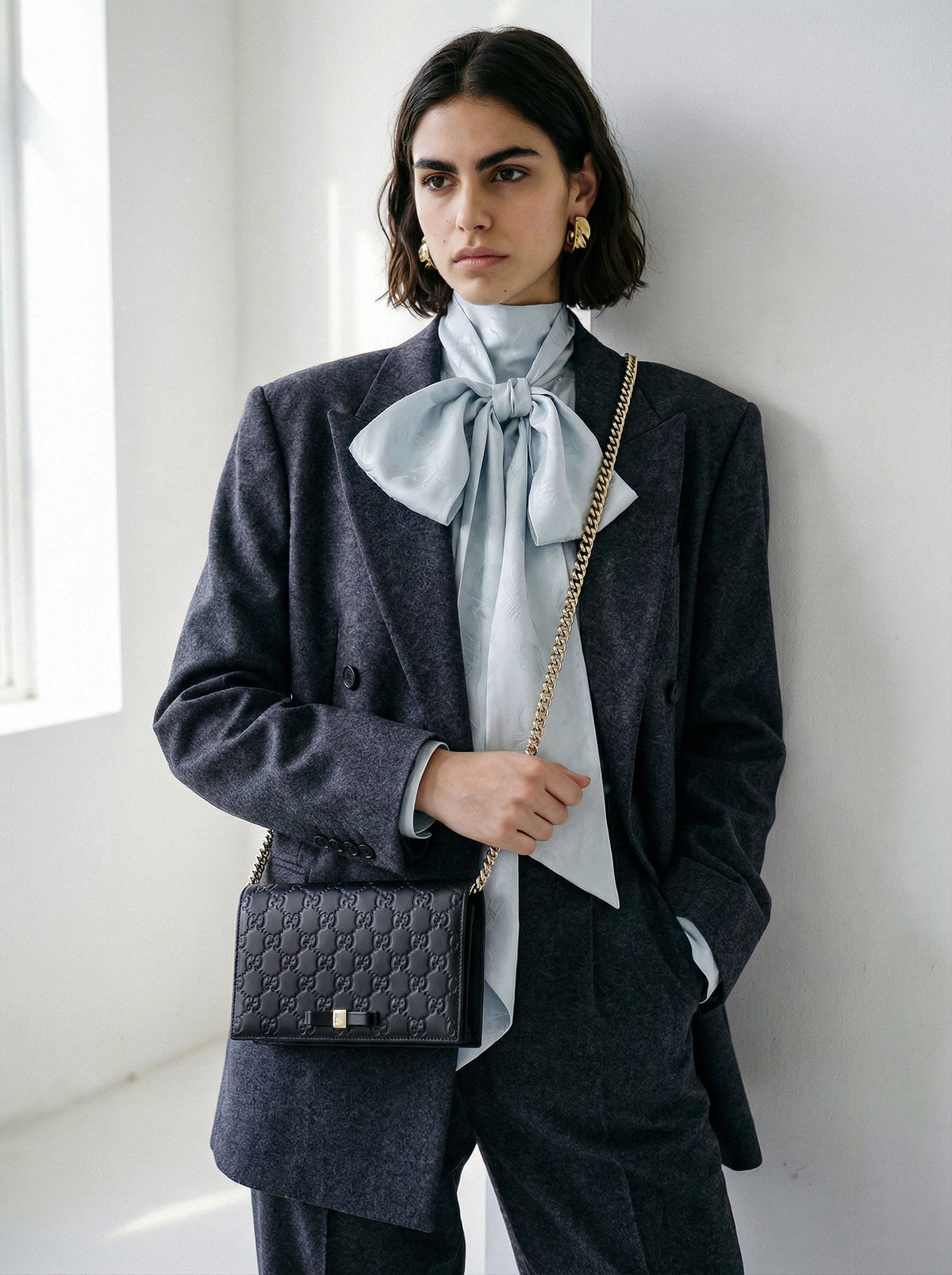 Gucci Wallet on Chain Guccissima Noir