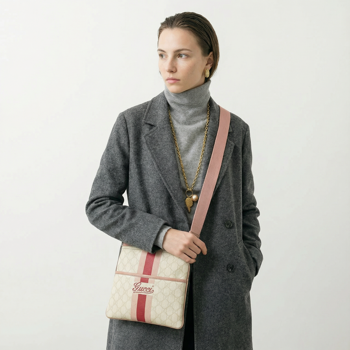 Gucci Y2K Crossbody Bag in Coated Canvas