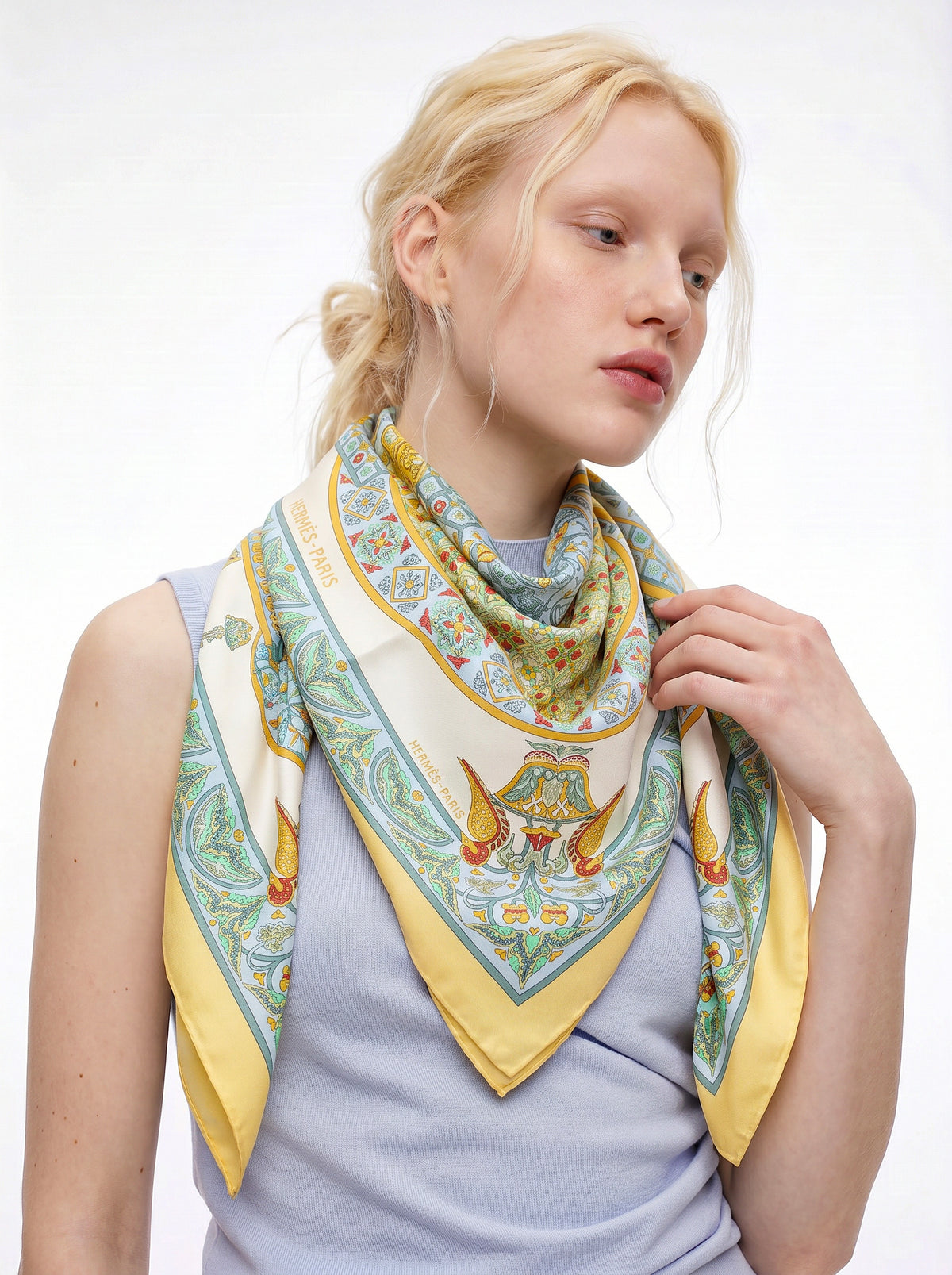 Foulard Hermès "Ciels Byzantins" Julia Abadie 1997